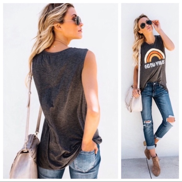 GOOD VIBES SLEEVELESS TOP - Picture 11 of 11